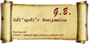 Gáspár Benjamina névjegykártya